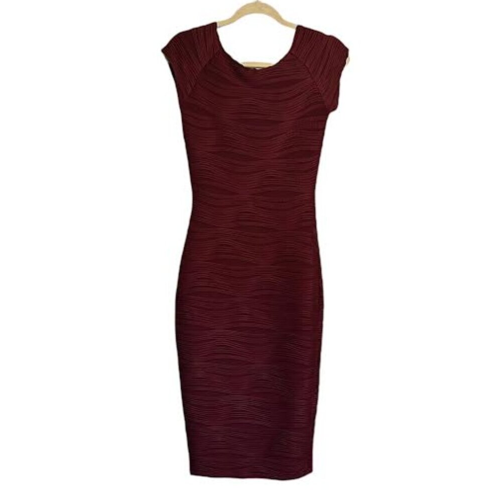 Rephyllis Women's Ruched Burgundy Pencil Dress Size S